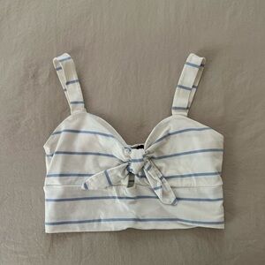 Striped tank top with tie